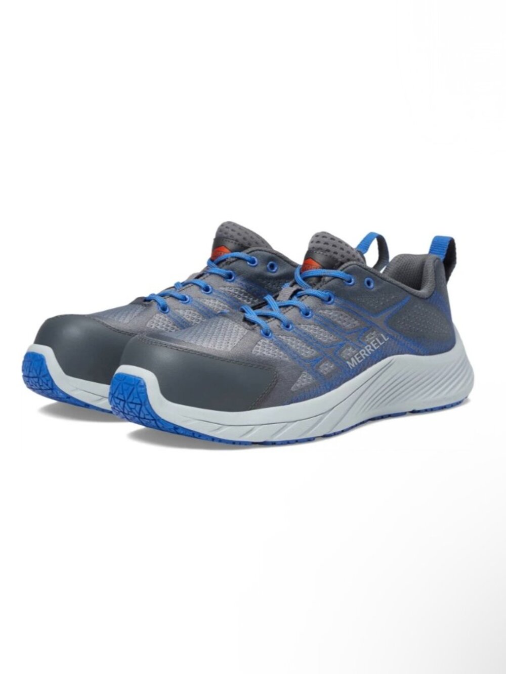 Merrell Men's 11W Moab Flight Carbon Fiber Gray Blue Safety Toe Work Shoes Rock